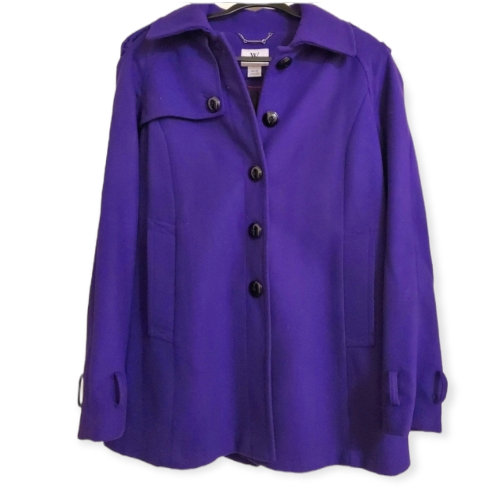 Worthington Pea Coat Purple Size M